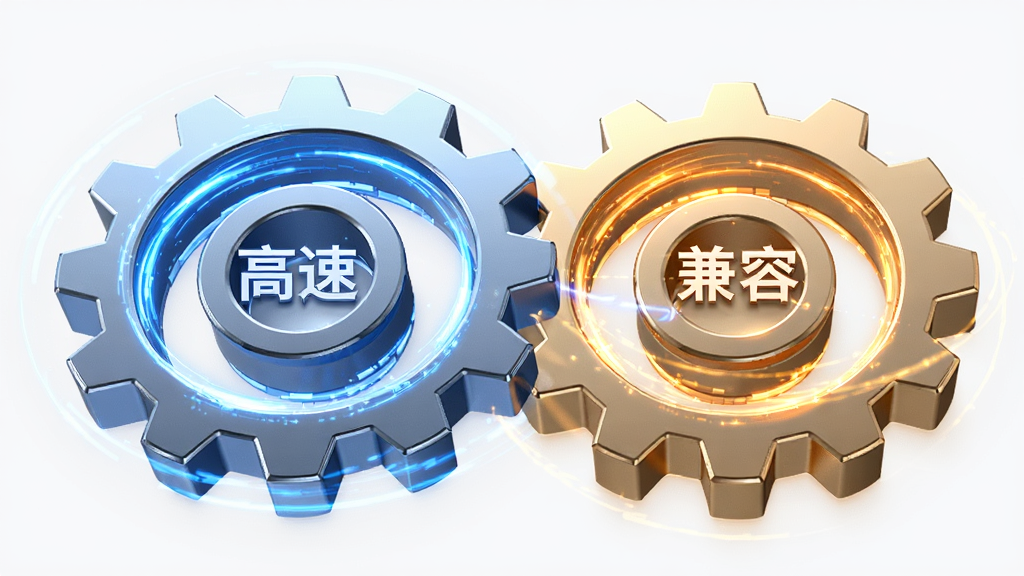 一张展示115浏览器双核引擎智能切换功能的AI生图,主体为两个发光的立体齿轮正在无缝咬合切换,左侧齿轮标有