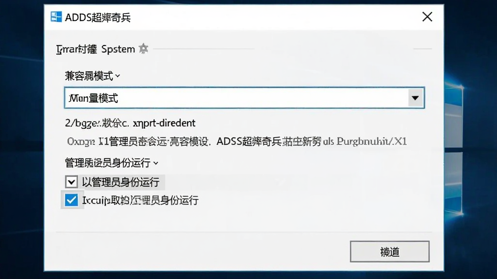 ADSL��Ƶ������°�Windowsϵͳ�ϵļ��������ý����ͼ������Ϊ�Ҽ����Լ�����ѡ������ְ�������ģʽ�����˵������ԱȨ�޸�ѡ���Ű��׼Windows�Ի�����ϸ�ڰ��������ġ��Թ���Ա�������С�ѡ�Windows 10���߿򣬻����������ɾ����޶���Ԫ��