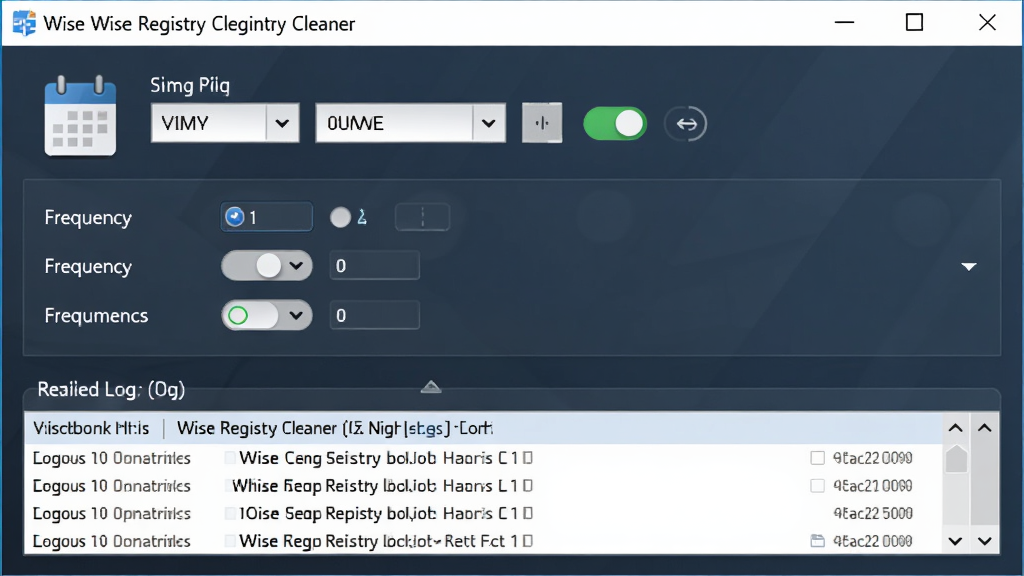 Wise Registry Cleaner ��ʱ�Զ��������ܽ��棬����Ϊ����ƻ����ô��ڣ������϶���Ϊʱ��ѡ�������в�ΪƵ��ѡ��ײ�Ϊִ����־Ԥ�����Ű��������У����Ϊ��ˬ����磬ϸ�ڰ�������ͼ�ꡢ���ذ�ť����־�б������ʸ��壬����ɾ����޶���Ԫ��