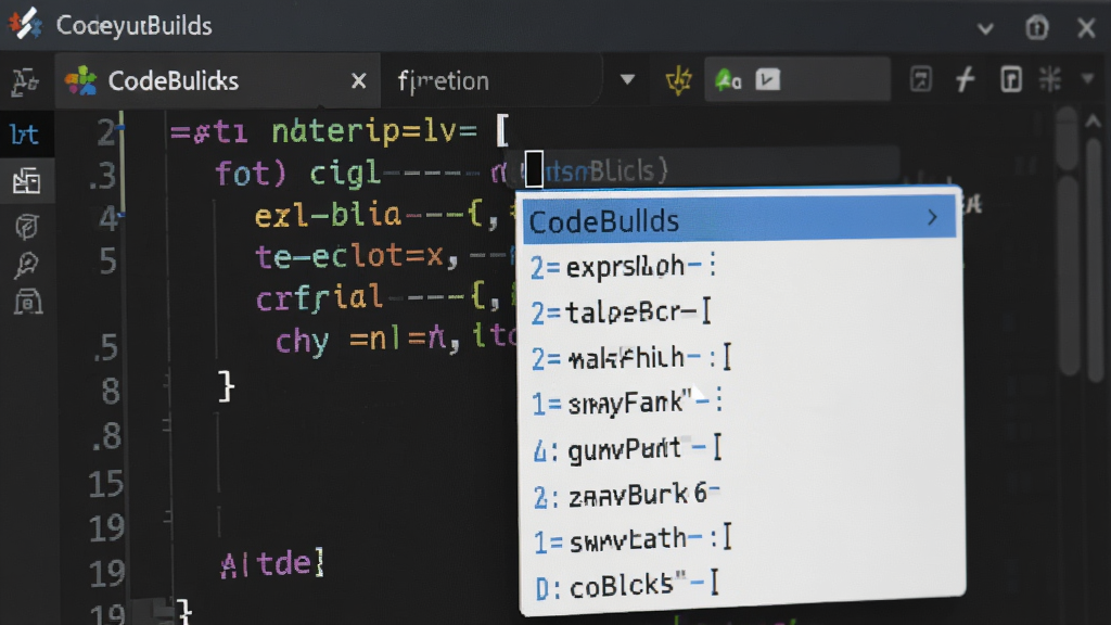 һ��չʾCodeBlocks�����Զ���ȫ���ܵ���дͼƬ,����۽��ڴ���༭����,���λ�õ���������ѡ�б�,��ʾ�����������,��������ɫ�������,���дʵ,ϸ������,���ʸɾ�,�޶���Ԫ��