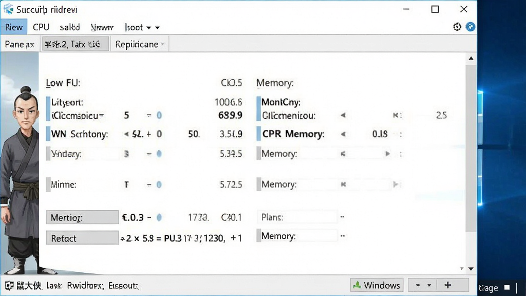 һ��չʾ�����������Windowsϵͳ����������е�CPU���ڴ�ռ�õĽ�ͼ������Ϊϵͳ���棬������ż����������������ʸ��壬�ɾ��޶���Ԫ��