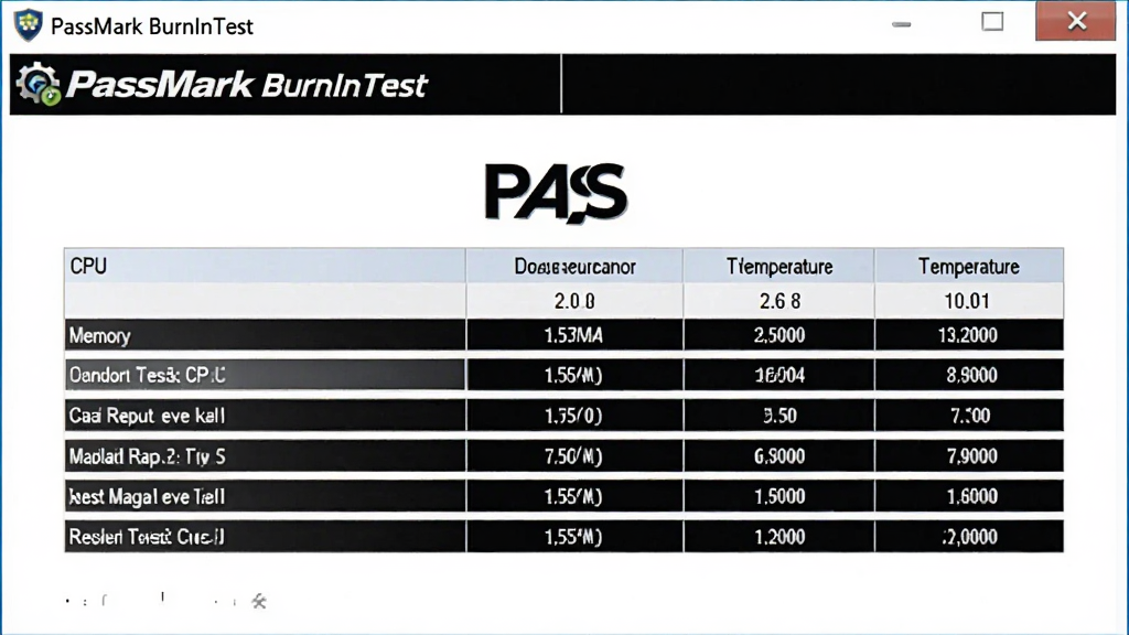 PassMark BurnInTest ���Ա���ʾ��ͼ������չʾһ��������Ӳ�����Ա����ĵ����������������� 
