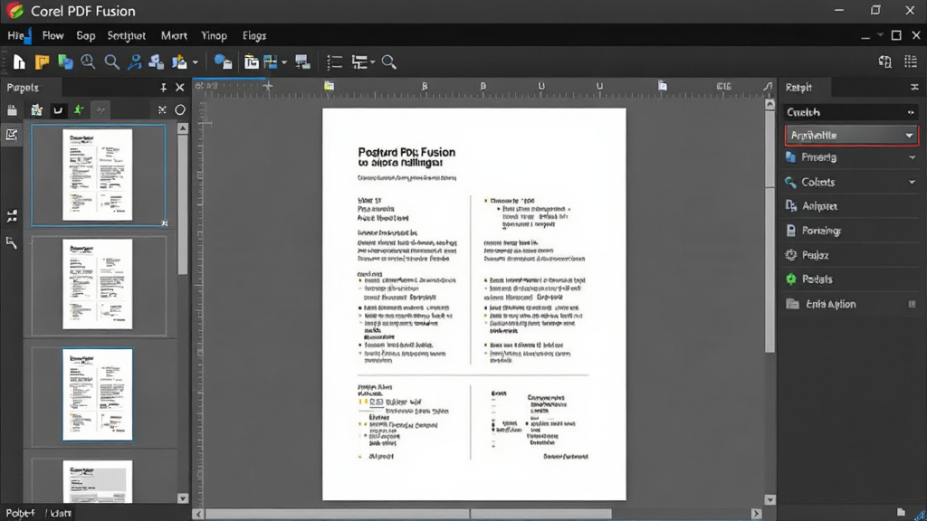 һ��չʾ Corel PDF Fusion �����������ͼƬ������Ϊ�������ڣ�����Ϊ���빤������ʾһ�ݴ򿪵�PDF�ĵ������Ϊҳ������ͼ��壬�Ҳ�Ϊ�������������Ű����룬���Ϊ�ִ�����Ƽ��磬ϸ�ڰ��������˵�����������ͼ�������ɼ������ʸ��壬�ɾ����޶���Ԫ�ء�