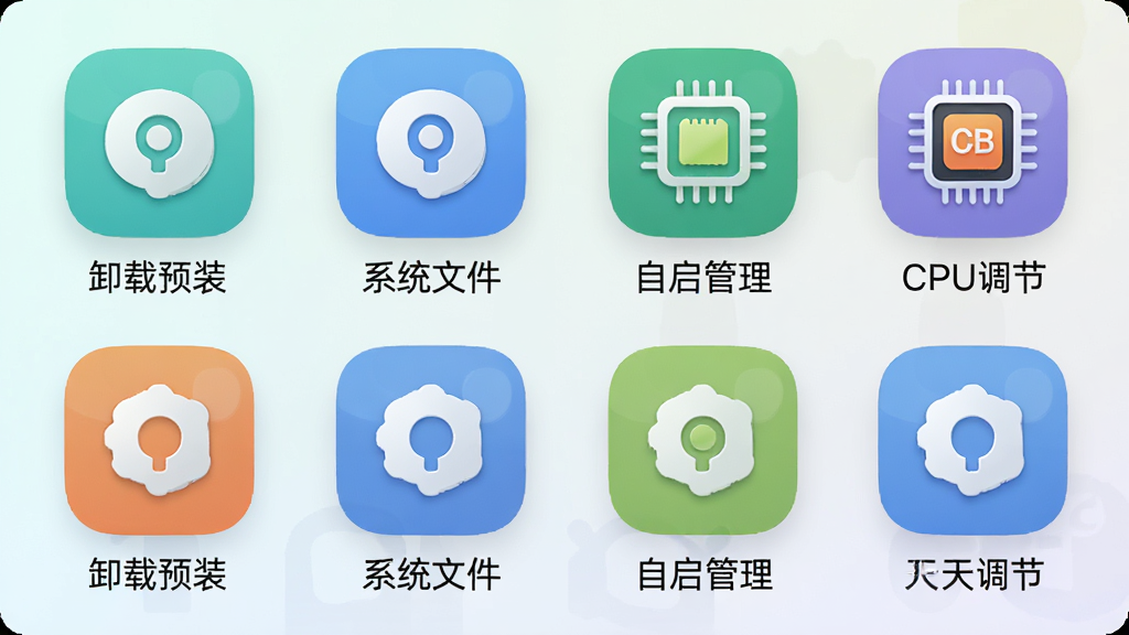 天天root工具箱界面截图,画面展示多个功能图标排列成两行,图标下方标注