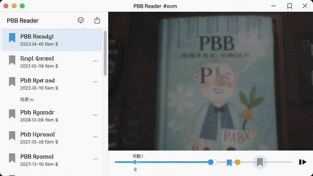 һ��չʾPBB Reader�Ķ���������ǩ�������ܵ�ͼƬ����������ΪPBB Reader�������棬�����ʾ��ǩ�б����Ҳಥ�Ŵ��ڵײ��н���������ǩ��ǵ㣬�����������������Ϊ��ˬǳɫϵ�������棬ϸ�ڰ�����ǩͼ�ꡢʱ��������ȱ�ǣ����ʸ��壬�ɾ����޶���Ԫ��