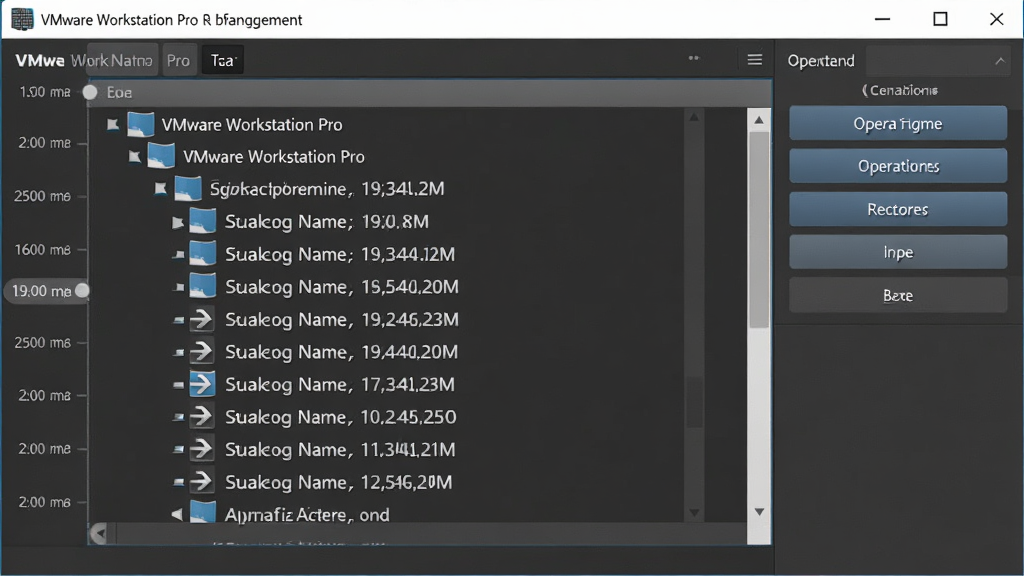 VMware Workstation Pro ���չ�������ʾ��ͼ������Ϊ�����������״�б����������Ϊʱ���ᣬ�Ҳ�Ϊ������ť���Ű����������רҵ���ȣ�ϸ�ڰ����������ơ�ʱ����뻹ԭ��ͷͼ�꣬�����������ɾ����޶���Ԫ��