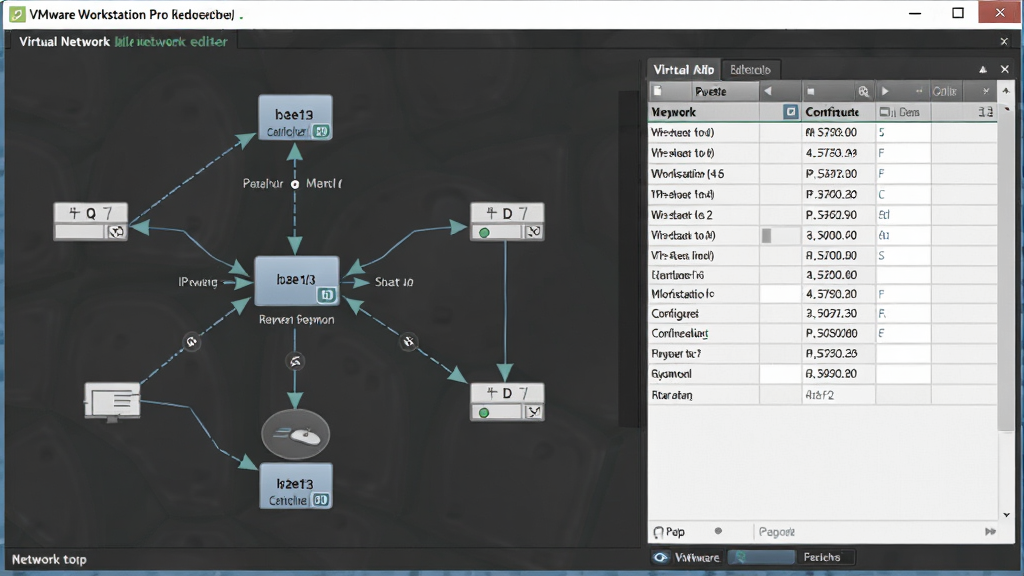 VMware Workstation Pro ��������༭������ʾ��ͼ������Ϊ��������ͼ�����ñ��񣬲��ַ�����ʾ���Ű湤���������רҵ��ϸ�ڰ����ڵ����ߡ�IP ��ַ���������룬�����������ɾ����޶���Ԫ��