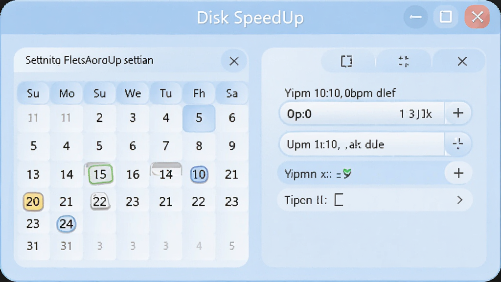 Disk SpeedUp �ƻ��������ý��棬������ʱ��ѡ���������ɼ����������Ʊ�ע����������Ϸ������������Բ�ǣ�ǳ��ɫ�������廭�ʣ��ɾ��޶���Ԫ��