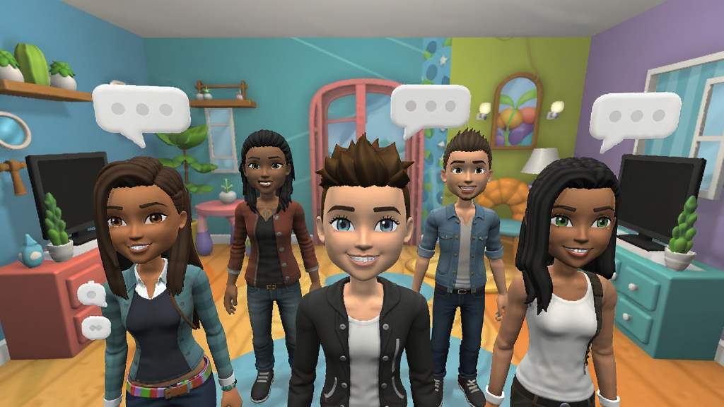 IMVU 3D�����罻����������Ԥ��ͼ������Ϊ����������3D���������ɫվ��ɫ���ͷ׵����ⷿ���У����ֲ������ľ۽��Ű棬���Ϊ�ִ�3D��Ⱦ��ϸ�ڰ���������Ρ����͡����顢����װ�Ρ��������ݣ����ʸ���ɾ��޶���Ԫ��