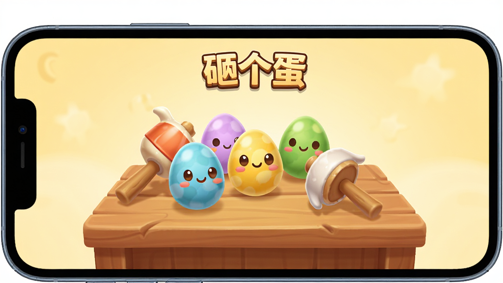 画面中央放置一部智能手机,手机屏幕上显示着一款名为