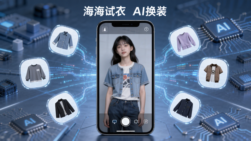 һ��AI���ܻ�װ����ʾ��ͼ����������չʾһ���ֻ�����Ļ����ʾһλ������Ƭ�����Զ��������£���ΧƯ���Ŷ����ͬ��ʽ���·�ͼ�꣬����Ϊ���ķ���ʽ�Ű棬���Ƽ���ʮ�㣬ϸ�ڰ���������������AIоƬԪ�أ����������ɾ��޶���Ԫ�أ�ͼƬ�б�ע���֡��������� AI��װ��