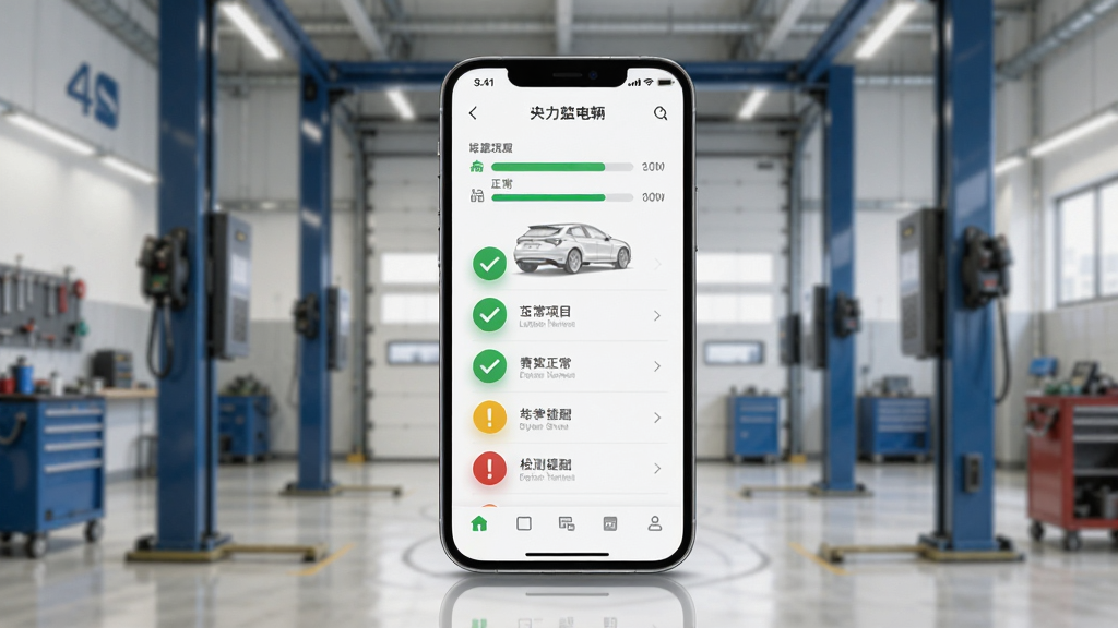 ����˹���糵���������ҳ�棬������һ���ֻ���ʾ��������ͼ������Ŀ�б�����ɫ�Թ���ʾ��������ɫ��̾�ű�ʾ���ѣ�������4S��ά�޳��䣬���־��У����רҵ��࣬ϸ�ڰ�������������ͼ����Ӱ�������������ɾ��޶���Ԫ��