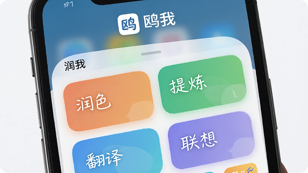 画面主体为一部手机屏幕,屏幕上显示
