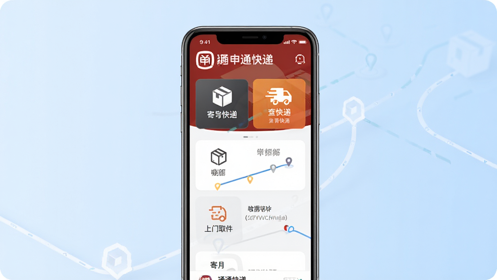 ��ͨ���APP�ٷ�����չʾ������Ϊһ�������ֻ�����Ļ����ʾ��ͨ���APP��ҳ�������Ŀ�ݡ����ݡ�����ȡ������Ҫ������ڣ����ּ���������Ű�Ϊ�����ֻ�Ӧ�ý�ͼ��񣬱���Ϊǳ��ɫ���䣬����ִ�����ϸ�ڰ�����ݰ���ͼ���������켣���������ʸ��壬�ɾ����޶���Ԫ��