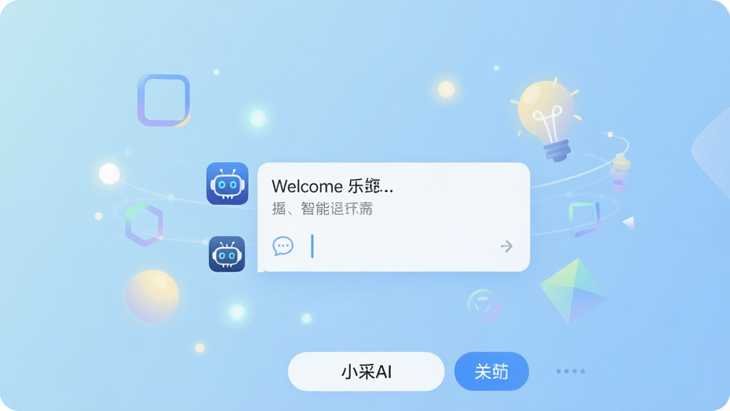 һ��չʾ��С��AI��Ӧ����������ֻ���Ļ��ͼ�����������Ǽ��ĶԻ�������뻶ӭ�����Ϊ����ɫ���䣬��ΧƯ���Ŵ�����������е���͹���뼸��ͼ�Σ���������ˬ�ִ���ϸ����ͻ��Ӧ��ͼ������水ť�����������ɾ����޶���Ԫ��