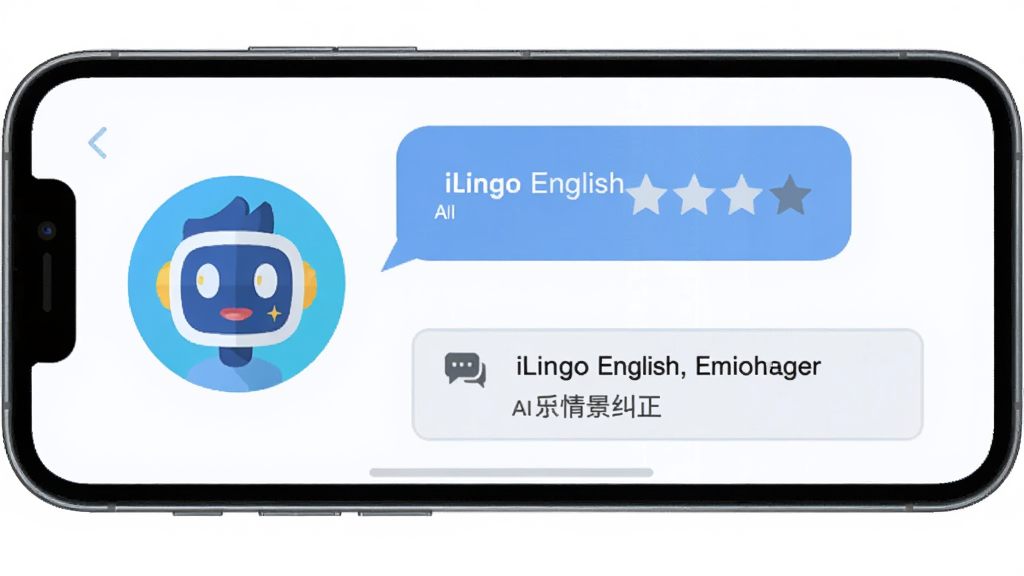 iLingo English ������ AI �龰�Ի����ܵĽ���չʾͼ������Ϊ�ֻ���Ļ��д������Ϊ���AIͷ���Ҳ�Ի����ݣ��Ű��࣬���Ϊ��ƽ����ƣ�ϸ�ڰ������������Ǽ��;�����ʾ�򣬻����������ɾ����޶���Ԫ��