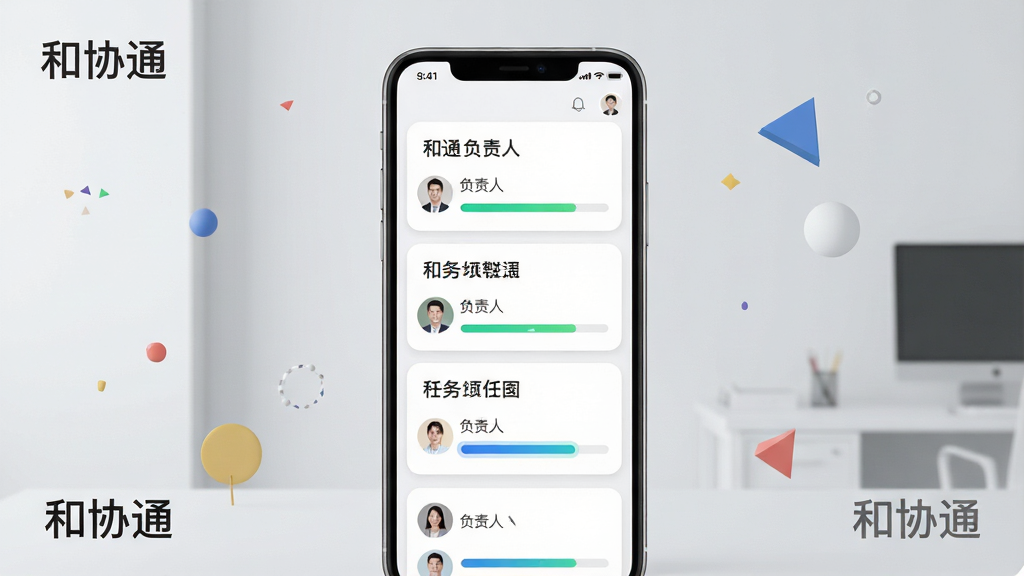 һ��չʾ��Эͨ�����������ĳ���ͼ������Ϊ�ֻ���Ļ�ڳ�����������Ƭ�б���ÿ�ſ�Ƭ����������⡢������ͷ���������������Ϊ��Լ��ǳ��ɫ�칫�������������ֻ����У���Χ������������װ�Σ����Ϊ��ˬЧ�ʹ��߷磻ϸ�������ֽ�������ɫ�����뿨ƬԲ�ǣ������������ɾ����޶���Ԫ�أ������пɴ����֡���Эͨ����