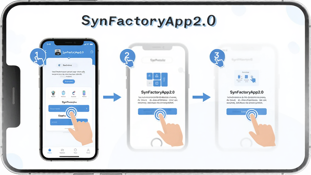 SynFactoryApp2.0 ���ֲ���ָ��ͼ������Ϊ�ֻ���Ļչʾ���ӷ����������ͼ������Ϊ����������ͼ�Ű棬���Ϊ���±�ƽ����ƣ�ϸ�ڰ���������š���ָ���ͼ�ꡢSynFactoryApp2.0 ����Ԫ�أ������������ɾ����޶���Ԫ��