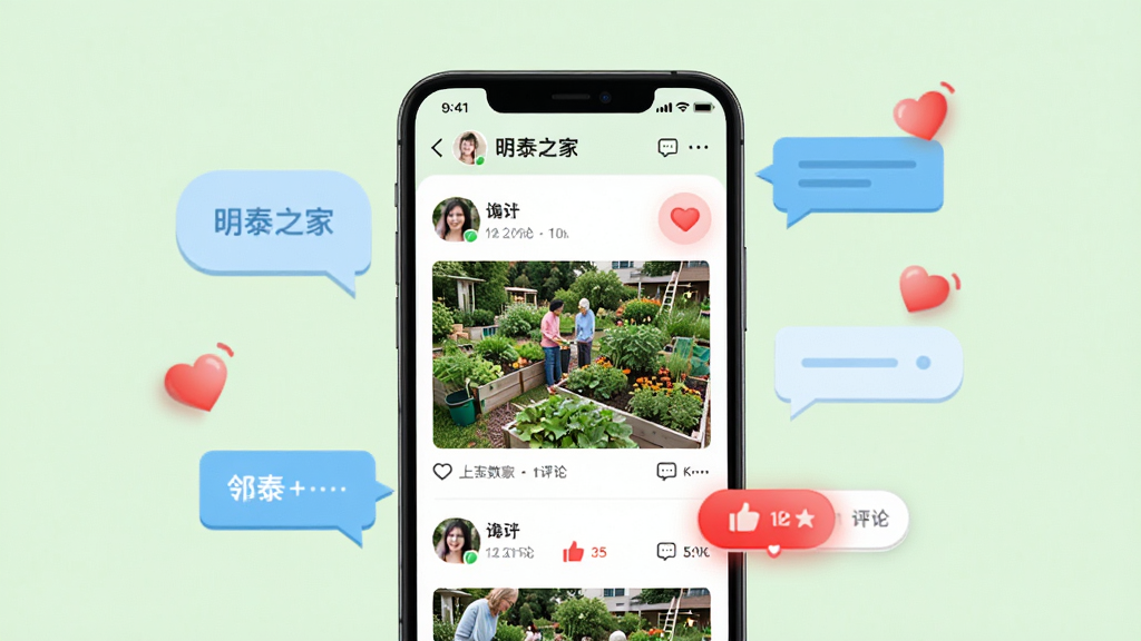 ��̩֮��APP����Ȧ����չʾͼ������Ϊ�ֻ���Ļ��ʾ������̬��Ϣ���������û�ͷ�񡢵��޺�����ͼ�ꡣ����Ϊ�ֻ����У���Χ�������ݶԻ���Ͱ��ķ��š��Ű�������£����Ϊ�����罻�硣ϸ���϶�̬��ͼչʾ������԰���������ް�ťΪ��ɫ����������Ϊ����ɫ�������������ɾ��޶���Ԫ�ء�