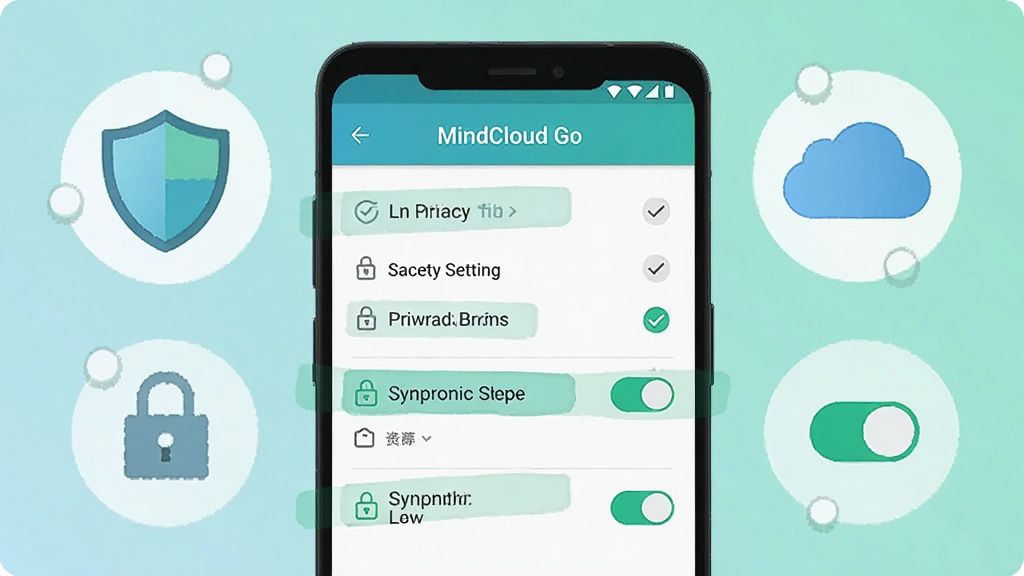 һ����׿�ֻ���Ļ��ʾ��MindCloud Go������ҳ�棬�Ա��ж���ͼ����ƶ�ͼ�꣬�������м���������Ǳ�ʾ��ȫ������ͬ�����أ�����Ϊ�ֻ����С�ͼ�껷�ƣ��Ű�ͻ����˽��ͬ��ѡ����Ϊ��లȫ����廭��ϸ�ڰ�����ѡ��ǡ�����ͼ�ꡢ�������ɫ���������������ɾ��޶���Ԫ�ء�