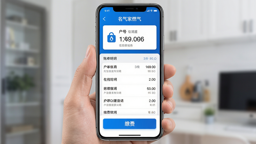 ������ȼ�������ܽ��棬����Ϊ�ֻ���Ļչʾȼ���˵���ѯ�����߽ɷ�ҳ�棬�����Ϸ�Ϊ������Ϣ��Ƭ���в�Ϊ�˵���ϸ�б����·�Ϊ�ɷѰ�ť���Ű��������в�η��������Ϊ��ˬ��ɫ������磬ϸ�ڰ�������������ͼ�꾫�¡���ť��Ŀ�����ʸ��壬�ɾ����޶���Ԫ��