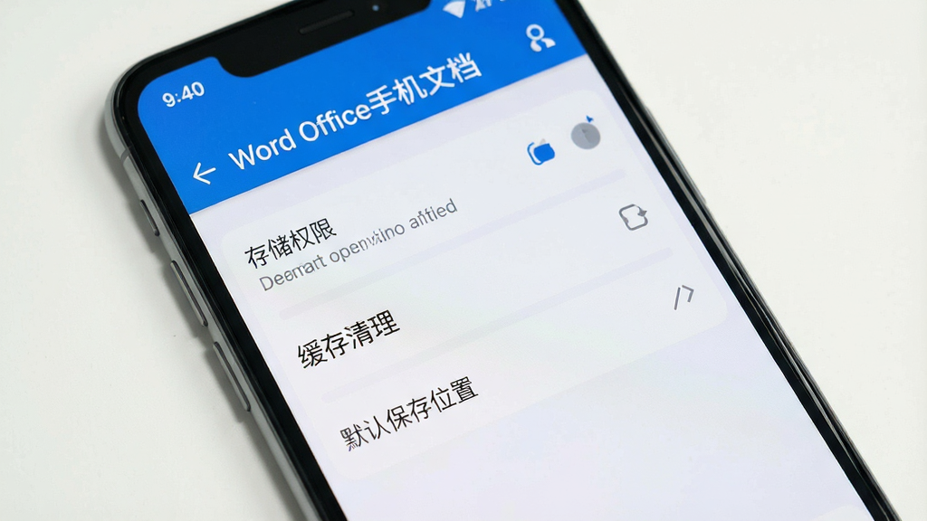 һ��չʾ�ֻ���Ļ��ͼƬ����Ļ�С�Word Office�ֻ��ĵ���Ӧ����ʾ���ý��棬�������洢Ȩ�ޡ���������������Ĭ�ϱ���λ�á���ѡ������࣬����Ϊǳɫ�����ʸ��壬�ɾ��޶���Ԫ��