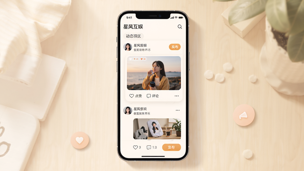 ��쪻��鶯̬����ҳ�����ͼ������Ϊ�ֻ���Ļչʾ�û���̬��Ϣ��������ͼ�Ŀ�Ƭ���������۰�ť�ͷ�����ڣ����ֲ��õ����������У�����Լ��ů��ϸ���ϼ��������Ӱ��Բ����ƣ����ʸ��壬����ɾ���ˬ