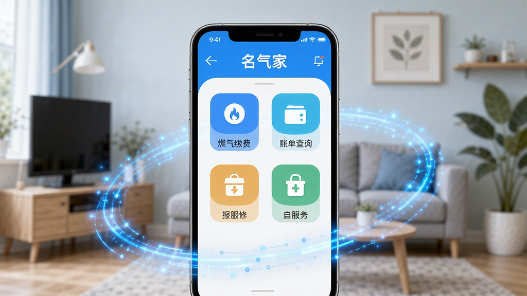 ����Ϊһ�������ֻ�����Ļ��ʾ������APP�����棬���ְ���ȼ���ɷѡ��˵���ѯ�����޷����ͼ�꣬�Ű��������������Ϊ�ִ���Լ��ƽ����ƣ�ϸ�����ֻ���Χ������ɫ�Ƽ���Ч��Ӽ�����Ԫ�أ����ʸ��壬����ɾ����޶���Ԫ��