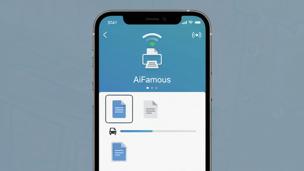 AiFamous ���ܴ�ӡӦ�ý���չʾ������Ϊһ�������ֻ���Ļ����Ļ����ʾ��ӡ������״̬���ļ��б������ֲ��þ��й�ͼ���Ű������������Ϊ�ִ��Ƽ��б�ƽ����ƣ�ϸ�ڰ��������ź�ͼ�ꡢ�ĵ�����ͼ����ӡ�����������ʸ��壬�ɾ����޶���Ԫ��