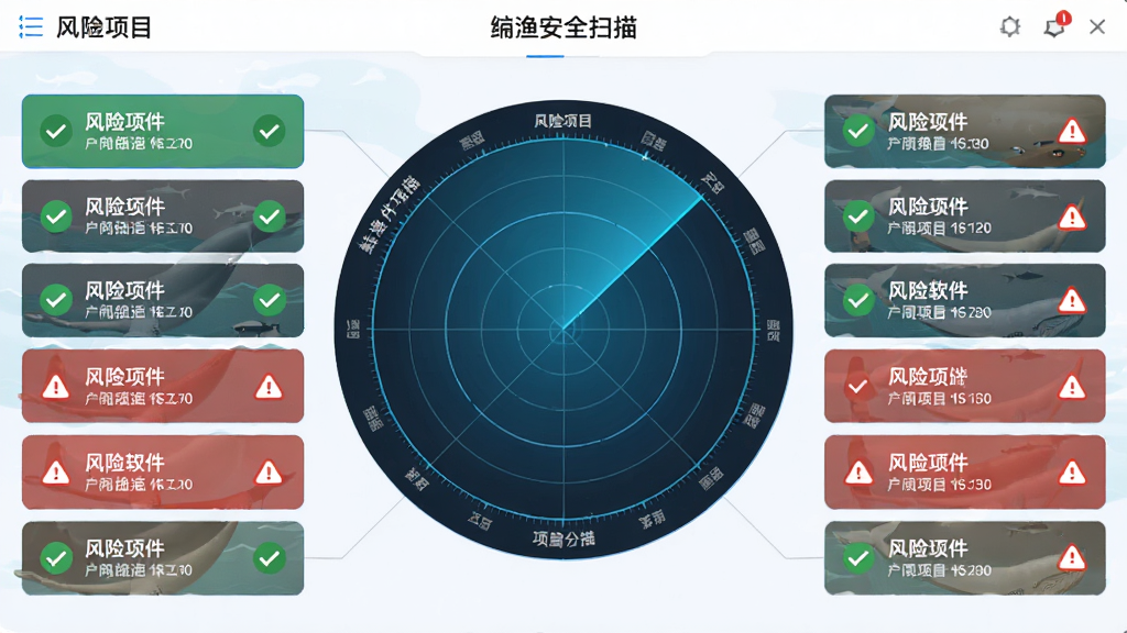 ��������Ϊ���������İ�ȫɨ����棬���ֲ�������Բ��ɨ���״�ͼ���Ű������ܻ��Ʒ�����Ŀ�б������Ϊ�ִ���ƽ����ƣ�ϸ������ɫ�Թ��ͺ�ɫ�����ʶ�����ʸ��壬�ɾ�������