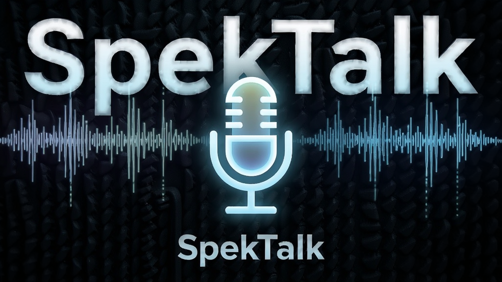 һ����дͼƬ��չʾһ���������˷�ͼ�꣬��Χ������������Ƶ���κ͡�SpekTalk����������������ɫ�Ƽ����������רҵ��Ƶ�豸����ͼ��ϸ�ڷḻ�������������ɾ����޶���Ԫ��