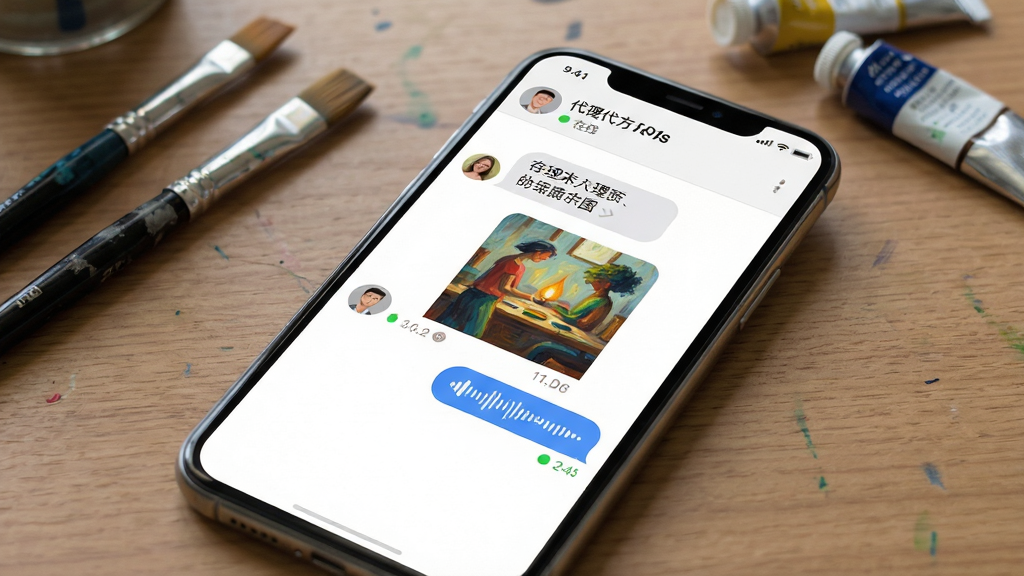 ��������APP��Ϣ��ͨ����ʾ��ͼ���ֻ���Ļ��ʾ������������촰�ڣ�����������Ϣ��һ�Ż���ͼƬ��һ��������Ϣ���ݡ����涥����ʾ�Է��ǳƺ�����״̬���ֻ�б���������ϣ������л��ʺ����Ϲܡ�����Ϊ�ֻ���Ļ���ݣ����־��У����дʵ��ϸ�ڰ�����������Բ�Ǻ��Ѷ���ǣ������������ɾ��޶���Ԫ�ء�