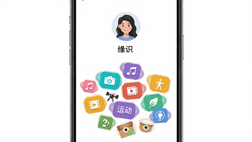 手机屏幕中展示