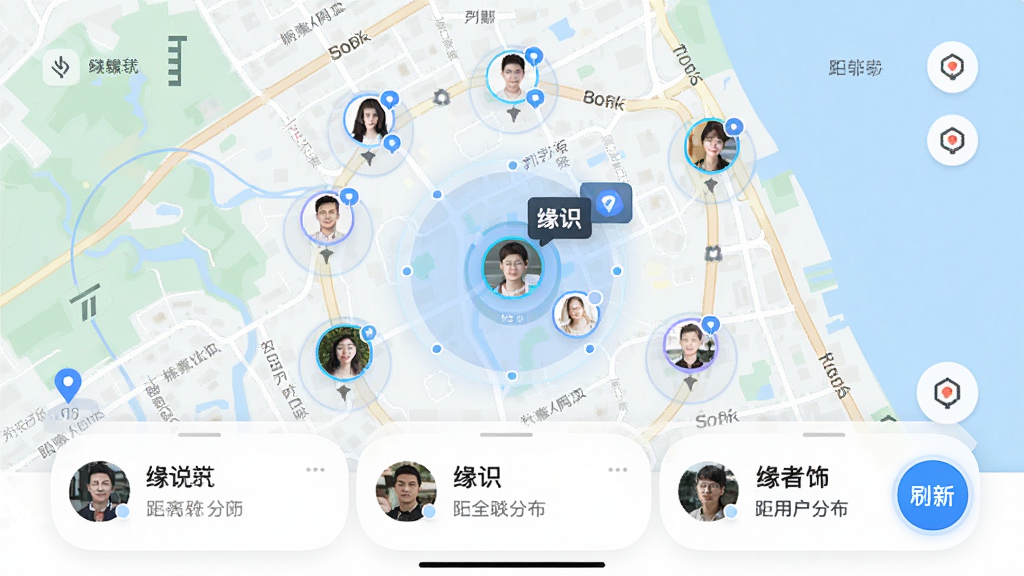手机地图界面中显示