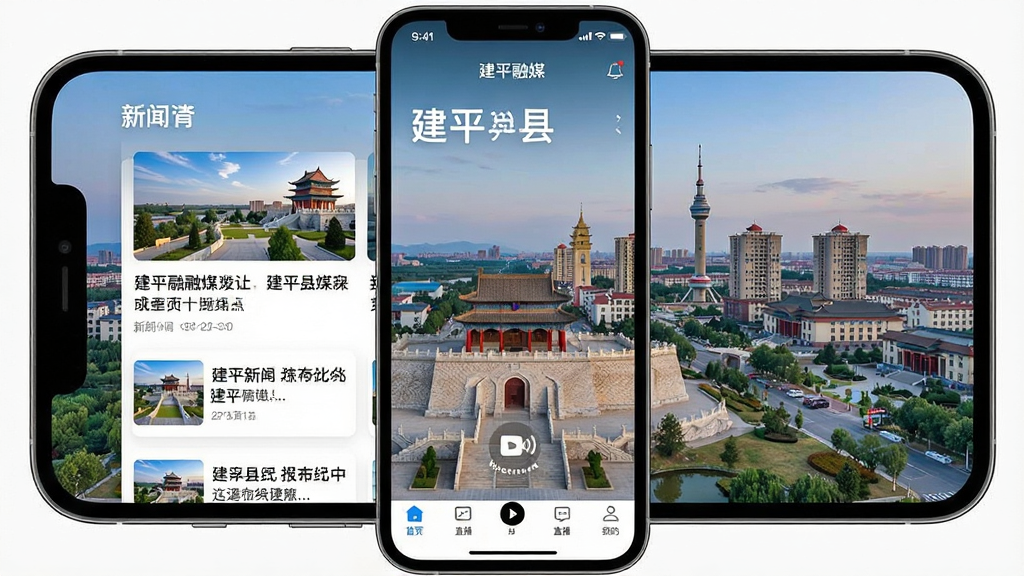 һ���ֻ���Ļչʾ��ƽ��ýAPP��ҳ���棬���������ǽ�ƽ�س��з�ⱳ�����������������Ѷ��Ƭ��ֱ�����ͼ��͵ײ��������������������ִ���Լ���ϸ�ڷḻ�����廭�ʣ��ɾ��޶���Ԫ��