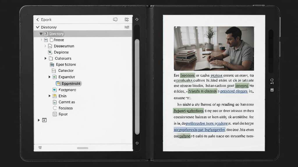 һ��չʾ Epub�������Ķ��� ��ʽ���������ĳ���ͼ������������һ��չ���ĵ����飬�����Ŀ¼�����Ҳ����������ݣ���������ͼƬ�ͳ����Ӹ���������Ϊ���ɫ�����Ƽ��У�ϸ�ڰ������������ֱ�Ե��ƽ���Ĺ�������Ŀ¼������֮��ķָ��ߣ������������ɾ����޶���Ԫ��