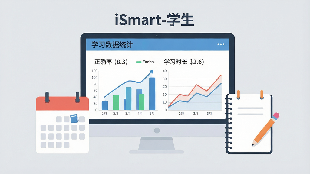 һ��չʾ��iSmart-ѧ����ѧϰ����ͳ�ƹ��ܵĲ廭������������һ����ʾ����ͼ������Ļ��ͼ��������״ͼ������ͼ����Ļ�Ա��������ͱʼǱ�������Ϊǳ��ɫ������Ϊ���й�ͼ�����Ϊ��Լ��ƽ�廭��ϸ�ڰ�����Ļ�ϵ���ȷ�����ߺ�ѧϰʱ�����֣����������ɾ����޶���Ԫ��