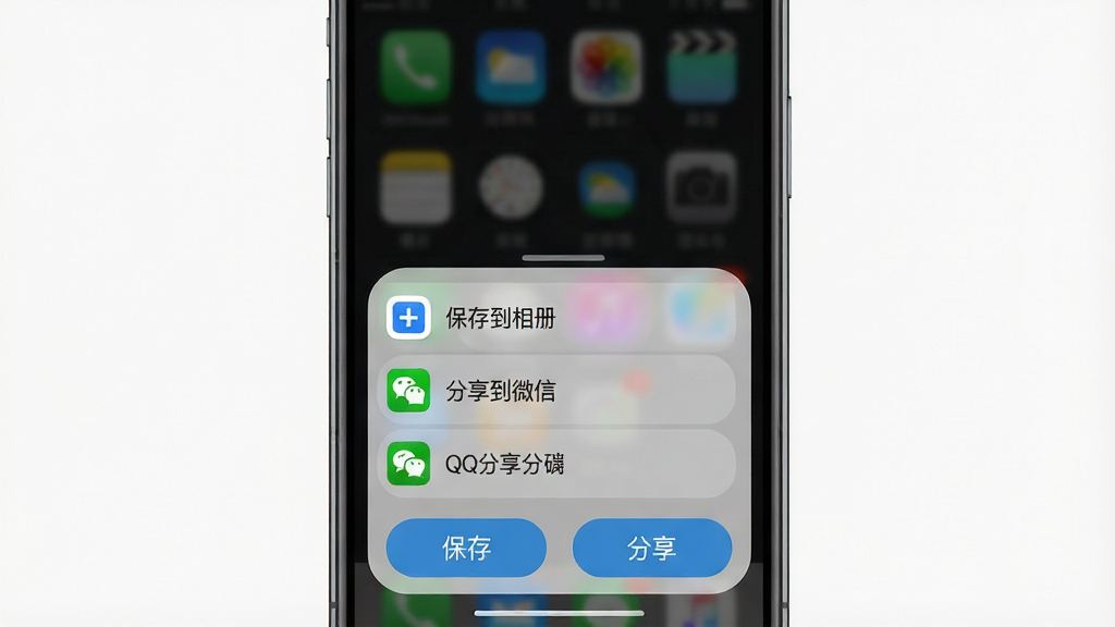 һ��չʾ�޺۸��������������������ͼƬ������Ϊ�ֻ���Ļ��ʾ����ͷ�����ť������Ϊ�ײ������˵���ʽ���Ű�������浽��ᡢ������΢�š�QQ��ѡ����Ϊ���Ӧ�ý��棬ϸ�ڰ���ͼ���б���Բ�ǰ�ť����͸�����������ʸ��壬�ɾ����޶���Ԫ��