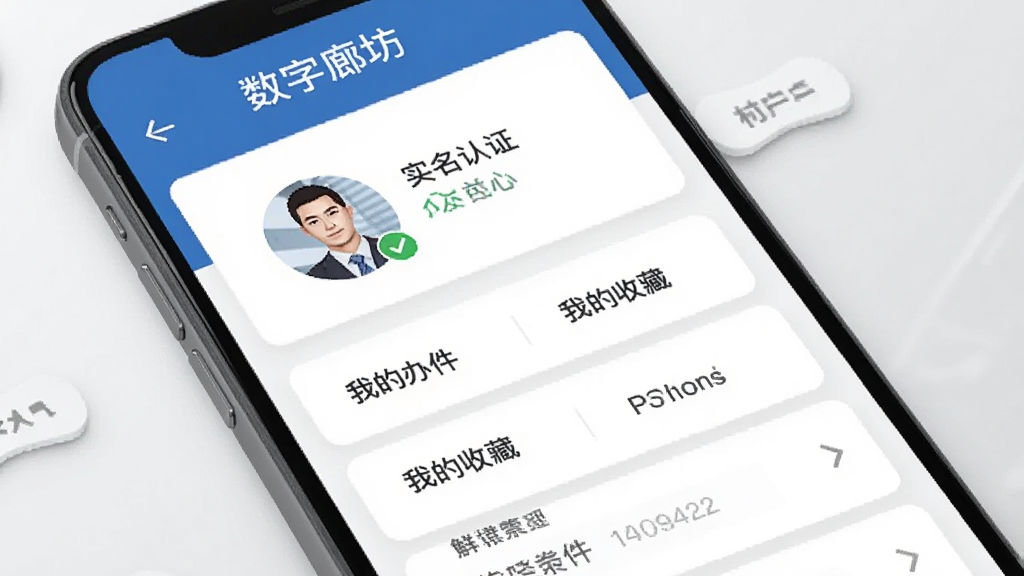�����ȷ��������Ľ��棬�ֻ���Ļ��ʾ�û�ͷ��ʵ����֤��ʶ���ҵİ�����ҵ��ղص�ѡ�����Ϊ��ɫ��Ƭʽ���֣���ɫ����ɫ�ͻ�ɫΪ��������Լ���񣬻���ϸ�壬������Ԫ��