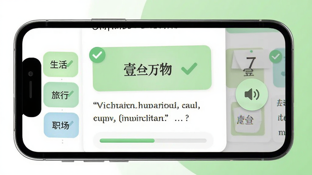 Ҽ������Ӣ�ﵥ��ѧϰ���棬��������Ϊ�ֻ���Ļ��д����Ļ��չʾ���ʿ�Ƭ�����䣬����з����ǩ��������С�ְ�����Ҳ��з�����ť������Ϊ��ɫ��ǳ��ɫ���䣬�������������Ϊ���½�����UI��ƣ�ϸ�ڰ�����ѡ��Ǻͽ����������ʸɾ����޶���Ԫ��