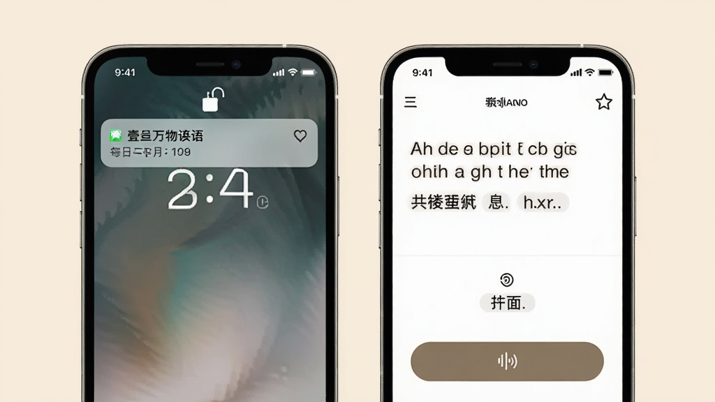 Ҽ������Ӣ��ÿ��һ�����ͽ��棬����չʾ�ֻ�����֪ͨ�͵㿪�������ҳ������ҳ����Ӣ�ľ��ӡ����ķ���ͷ�����ť������Ϊ�����ɫ���������·ֲ������Ϊ��Լ�Ķ�����ƣ�ϸ�ڰ������ڱ�ǩ���ղ�ͼ�꣬�����������ɾ����޶���Ԫ��