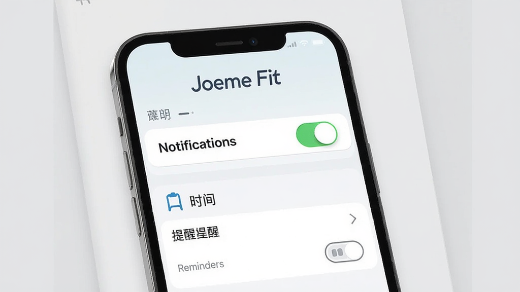 һ��չʾ Joeme Fit ��Ϣ֪ͨ���������õĽ���ͼ������Ϊ�ֻ���Ļ��ʾ֪ͨ�����б�������ʱ�����ã���Ļ�Ϸ��� 