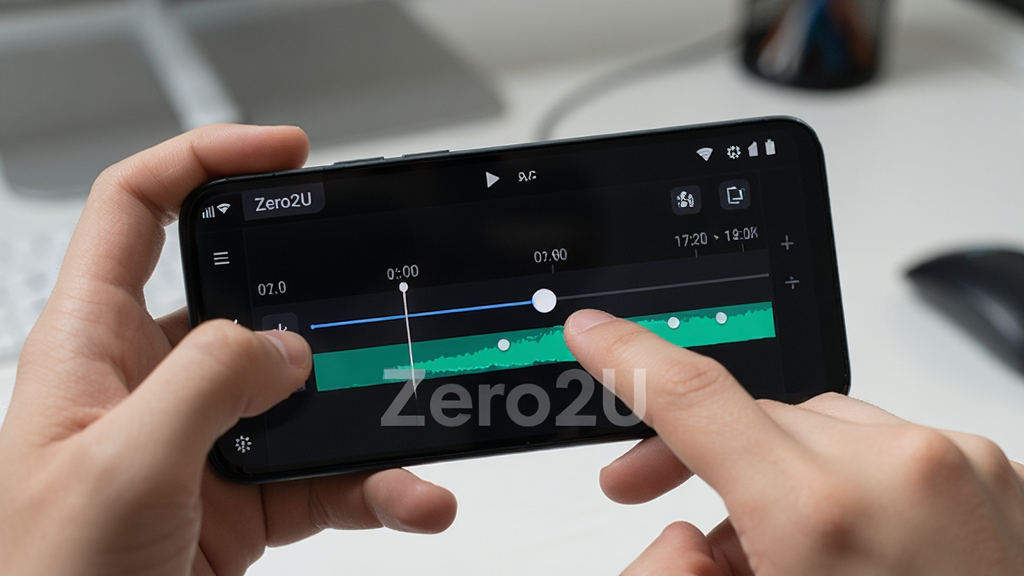 ������˫���ճ�һ����׿�ֻ����ֻ���Ļ��ʾ Zero2U �ı༭ʱ������棬���ֲ����ֳ���д�ӽǣ��Ű����������� 