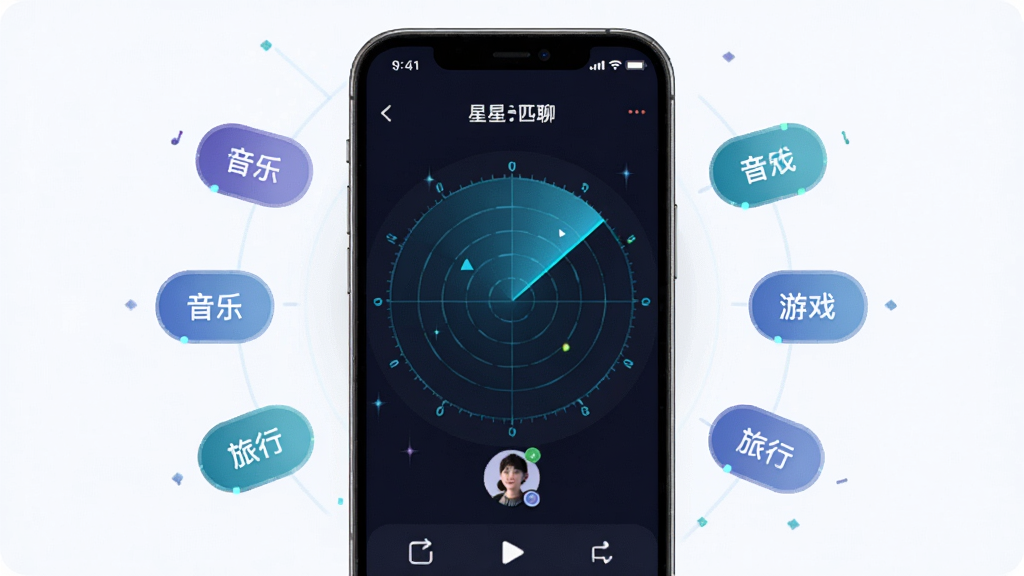 ������������������ƥ����棬����Ϊ�ֻ���Ļ������ʾƥ�䶯����Χ������Ȥ��ǩ���Ű����״�����Ϊ�Ƽ����罻���ϸ�ڰ����״�ɨ��Ч������ǩ���֡����֡�����Ϸ�������С����û�ͷ�񣬻��ʸ���ɾ��޶���Ԫ��