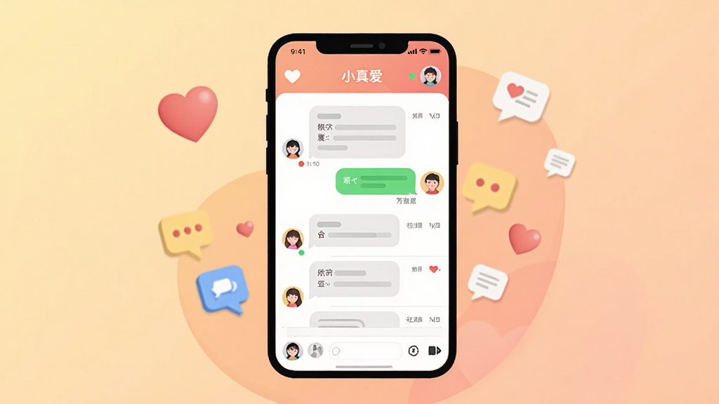 һ��չʾ�ֻ���Ļ�Ĳ廭����Ļ�����ǡ�С�氮��Ӧ�ý��棬���������������û�ͷ�񣬱�������͵�ůɫ�����䣬��ΧƯ���Ű�������Ϣͼ�꣬����Ϊ���й�ͼ�����Ϊ��ƽ��UI�廭��ϸ����ͻ�������б�������״̬�����������ɾ����޶���Ԫ��