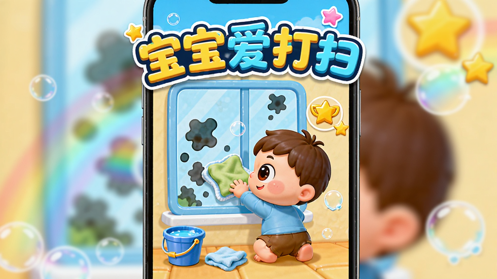 ��������ɨ�����������棬���������Ǳ�����ɫ�������������������գ��Ա߳������Ǻͽ���ͼ�꣬����Ϊ�����ֻ���Ļ���Ű��Ϸ���ʾ����������ɨ����̬���֣����ΪQ�濨ͨ��ϸ�ڰ���ˮͰ��Ĩ�������ݺͲʺ��Ч�����ʸ��壬�ɾ����޶���Ԫ��
