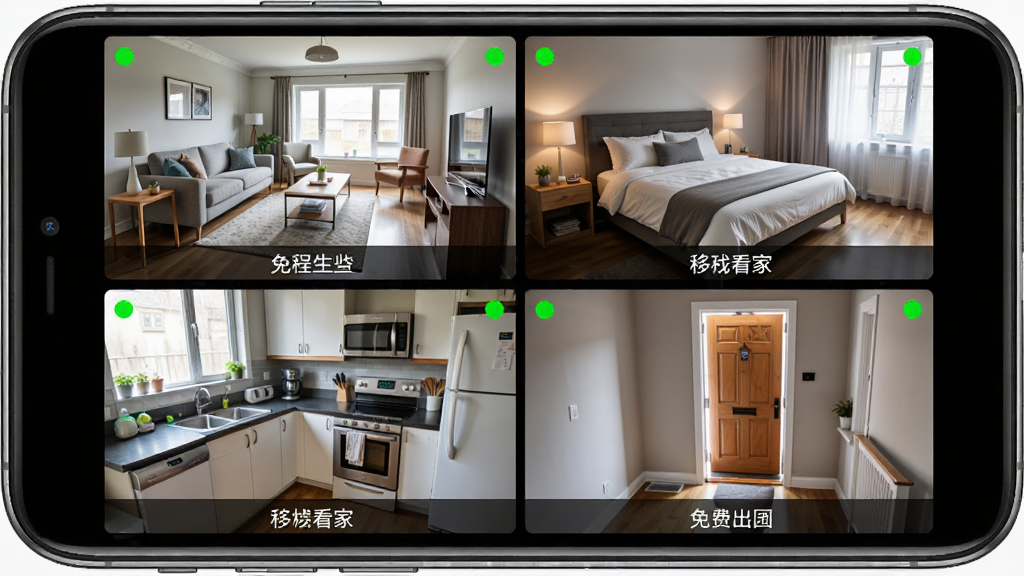 ��Ѽ��Զ���ƶ����Ҷ��豸�������棬�ֻ���Ļ����ʾ�ĸ���ػ�������ͼ���ֱ��Ӧ���������ҡ��������ſڣ�ÿ������ͼ�·����豸���Ʊ�ǩ�����岼��Ϊ���������������У������ˬ��ϸ����ÿ���������������״̬�̵㣬���ʸ��壬�޶���Ԫ��