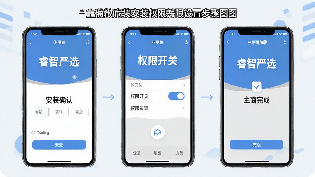 һ��չʾ�����ѡAPP���ֻ��ϰ�װ��Ȩ�����ò����ʾ��ͼ�������Ϊ�������ŵ��ֻ���Ļ���ֱ���ʾ��װȷ�ϡ�Ȩ�޿��ء������������ɣ���Ļ�д��С������ѡ�����֣�����ƽ������ɫ�����׻�Ϊ�����������������ʸɾ����ʺ���Ϊ�̳���ͼ
