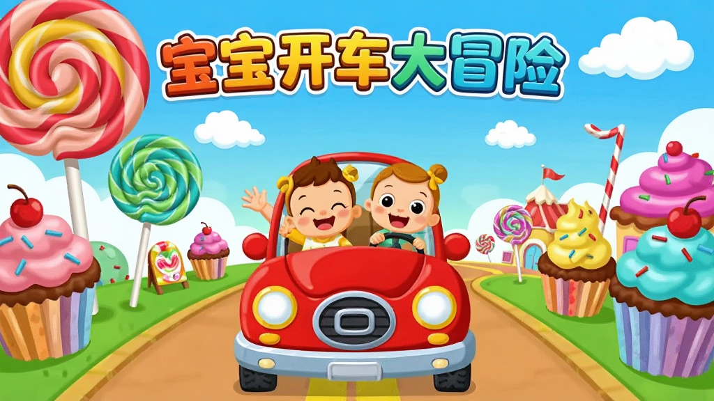 һ����ͨ���ĺ�ɫС������ʻ��ɫ���ͷ׵���ƷС�������ϣ���·�����о޴�İ����Ǻ�ֽ�����⣬������ƣ�������ʿ�����ɫ���ڼ�ʻλ����΢Ц�����廭���������ã��ʺ϶�ͯ�ۿ���2Dʸ���廭���ϸ�ڷḻ�������������ɾ��޶���Ԫ�أ����������Ϸ������֡�����������ð�ա�