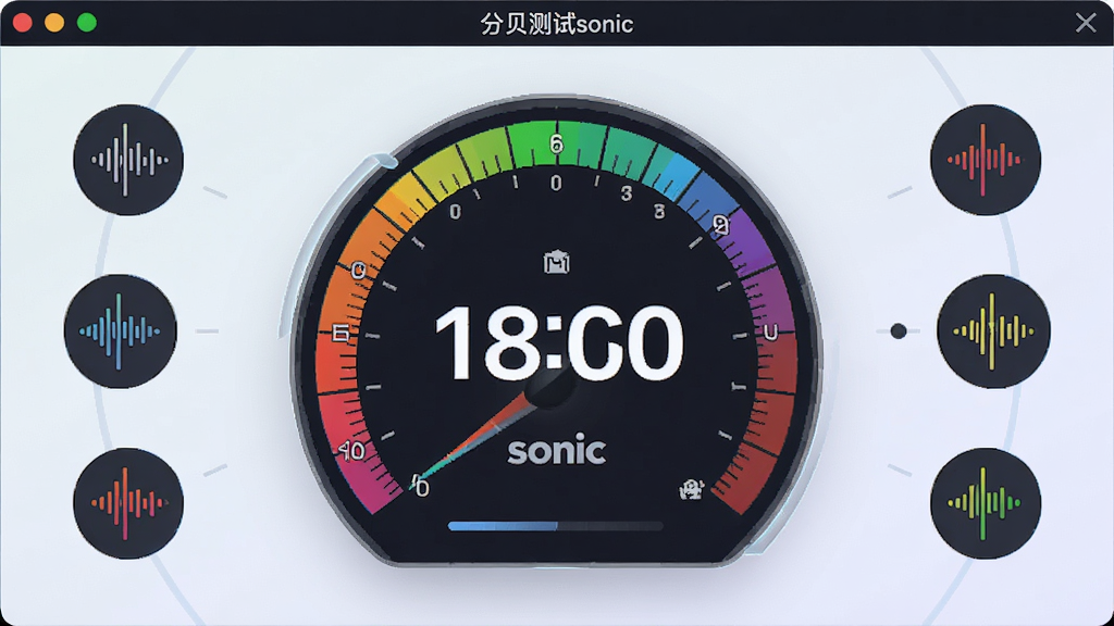 �ֱ�����sonic�����������ͼ������������ʾ��Ŀ�ķֱ���ֵ�Ͳ�ɫ�Ǳ��̣������Ǽ���ǳɫ���䣬��Χ��������ͼ��������ȼ���ʶ������ִ��Ƽ��У�ϸ�����������ʸɾ����޶���Ԫ�أ�ͼƬ�����ֱ�ע���ֱ�����sonic��